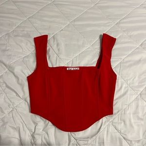 Red Corset Crop Top